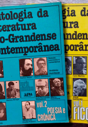 Antologia da literatura rio-grandense contemporânea volume 1 ficção e volume 2 poesia e crônica, serie didática, editora L&PM, livros usados