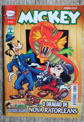 Gibi hq Mickey edição 856 o dragão de Nova Ratorleans, Disney comics, editora abril, gibi usado