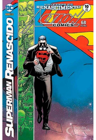 Gibi hq superman renascido action comics 10, universo DC renascimento, editora panini comics