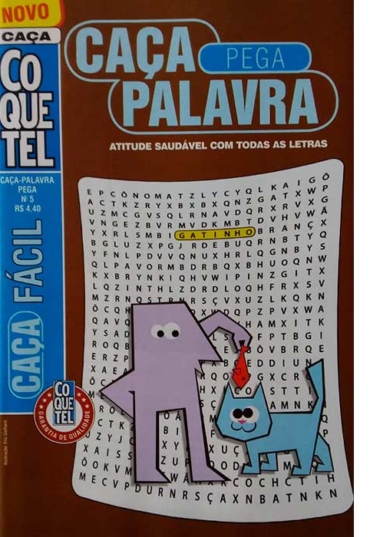 Passatempo coquetel caça palavra pega número 5