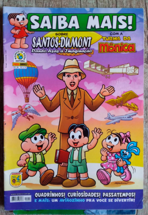 Gibi saiba mais sobre Santos Dumont, dando asas à imaginação com a turma da Mônica, Mauricio de Sousa, editora panini comics, usado