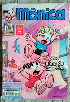 Gibi hq Mônica edição 71 rabo de lagartixa, Mauricio de Sousa, editora panini comics, gibi usado