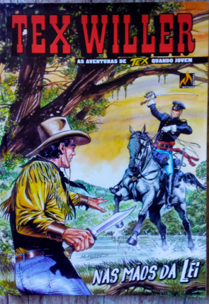 Gibi hq Tex Willer edição 23 as aventuras de Tex quando jovem, nas mãos da lei, editora mythos