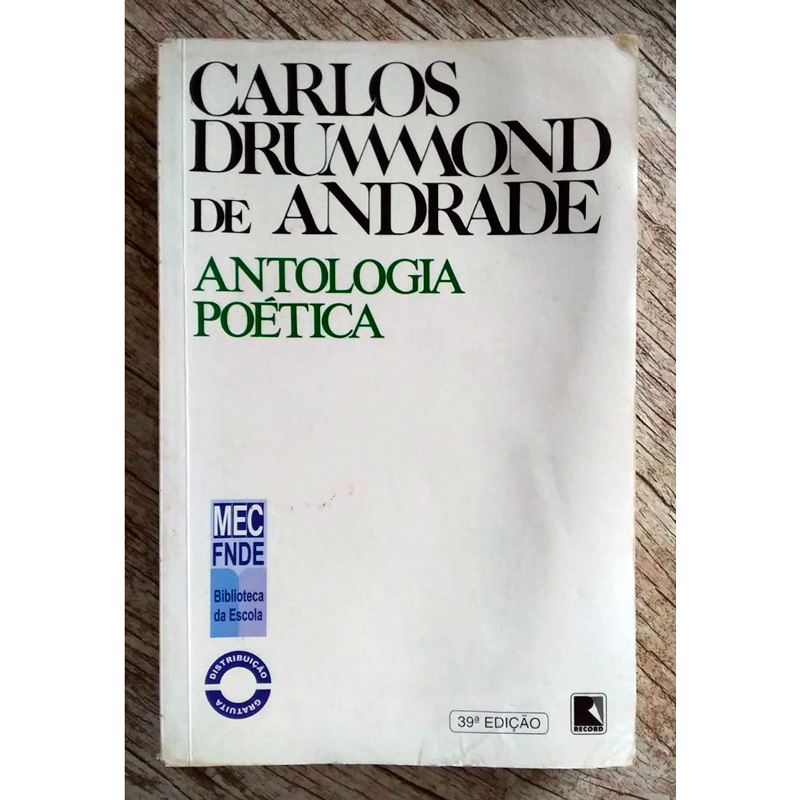 Antologia poética, Carlos Drummond de Andrade, editora record, livro usado