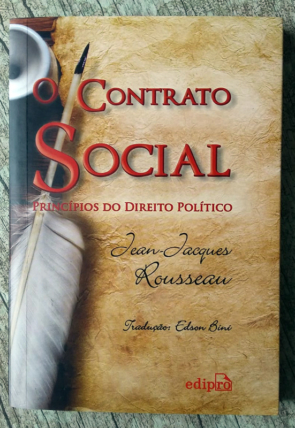 O contrato social, princípios do direito político, Jean-Jacques Rousseau, editora edipro, livro usado