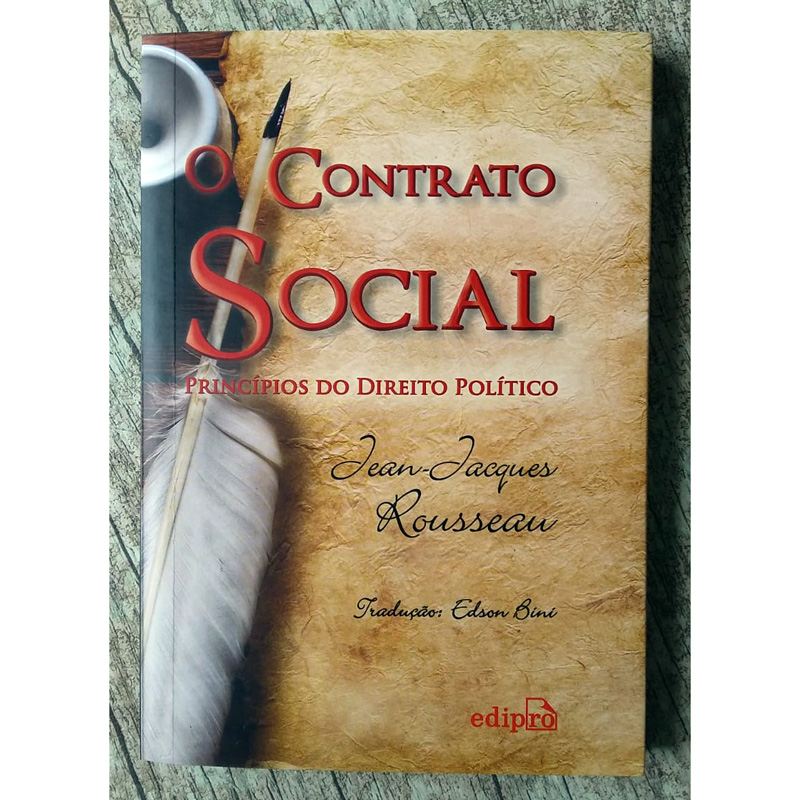 O contrato social, princípios do direito político, Jean-Jacques Rousseau, editora edipro, livro usado