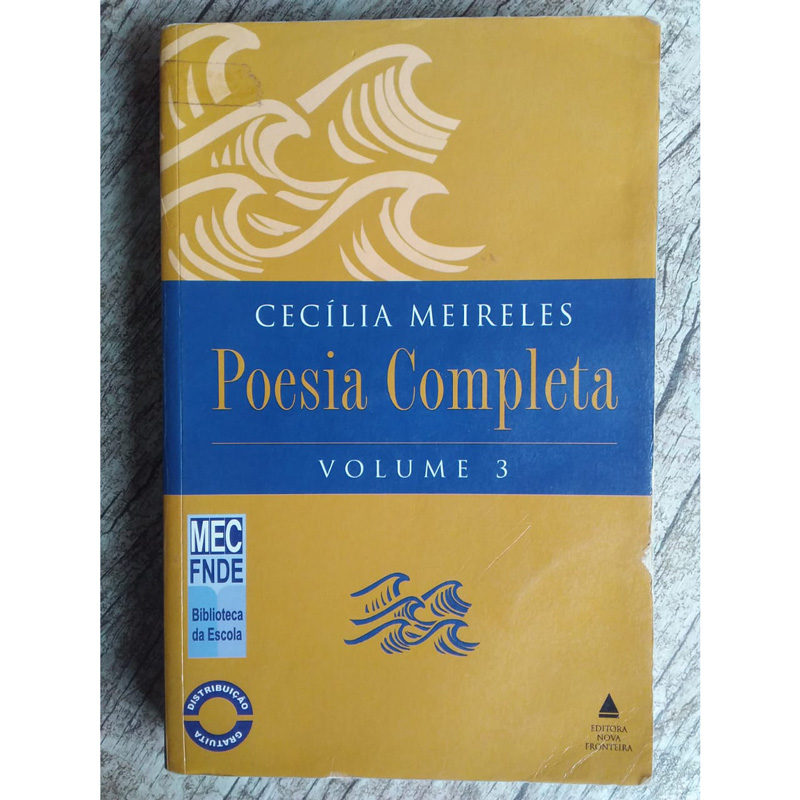 Poesia completa, volume 3, Cecília Meireles, editora nova fronteira, livro usado