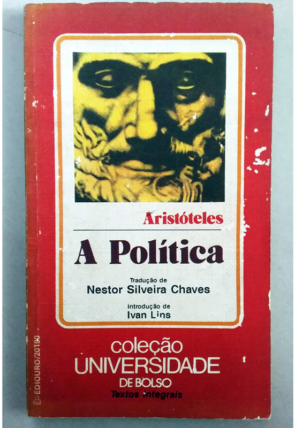 A política, Aristóteles, coleção universidade de bolso, editora ediouro, livro usado