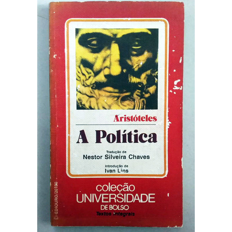 A política, Aristóteles, coleção universidade de bolso, editora ediouro, livro usado