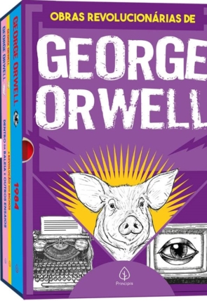 Box as obras revolucionárias de George Orwell, 3 volumes,editora principis, livros usados