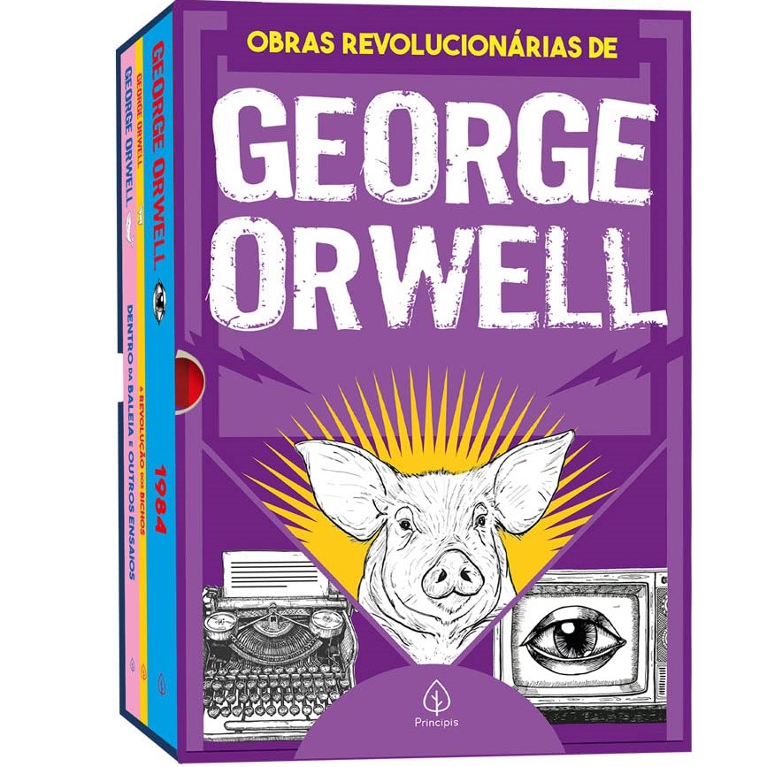 Box as obras revolucionárias de George Orwell, 3 volumes,editora principis, livros usados