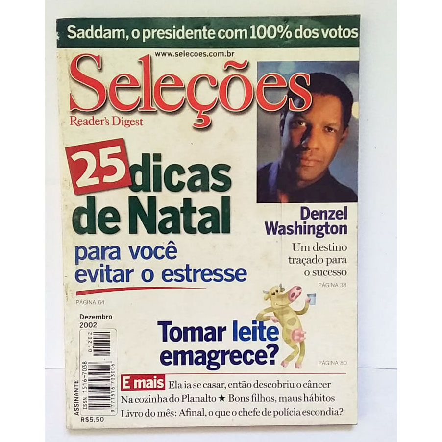Revista Seleções Reader's Digest edição 1202 dezembro 2002, usada