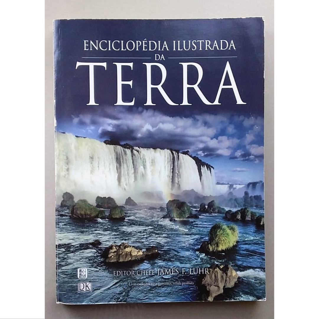 Enciclopédia ilustrada da Terra, James F. Luhr editor-chefe, editora três, livro usado