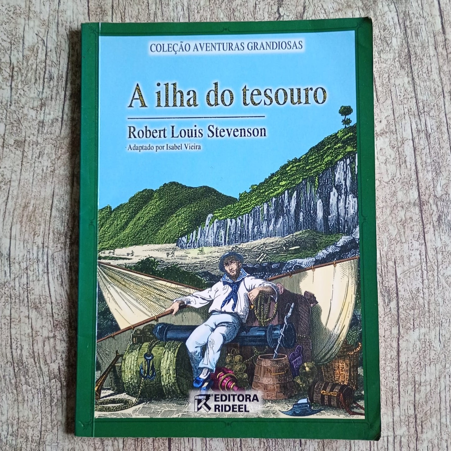 A ilha do tesouro, Robert Louis Stevenson, coleção aventuras grandiosas, editora rideel, livro usado